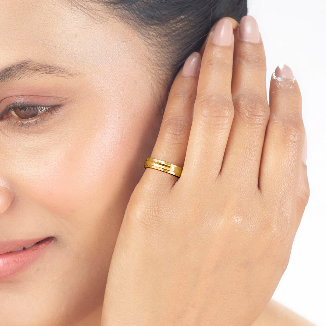 Golden Contour Women's Gold Ring - Image 2