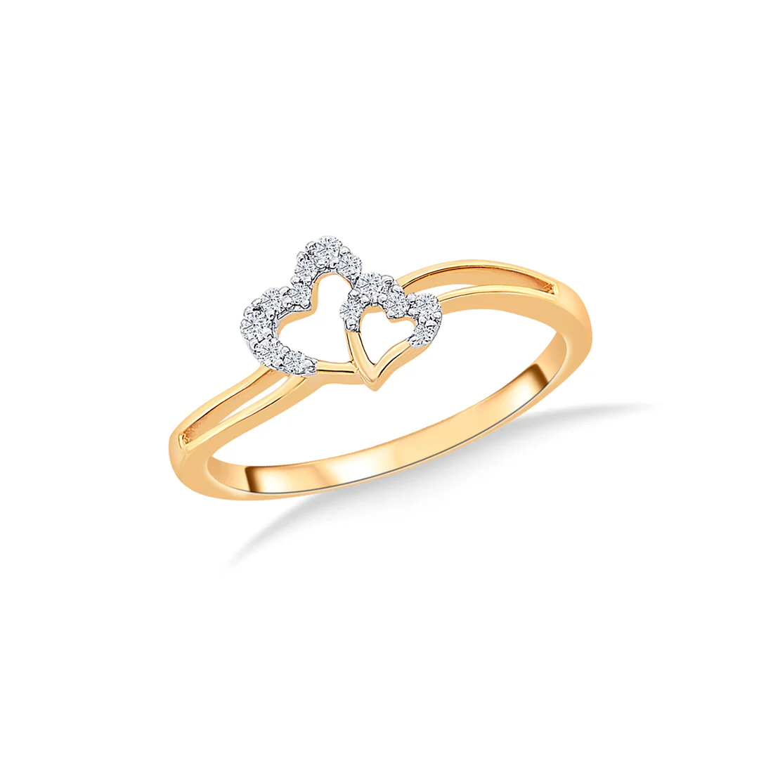 Heart Entwine Gold & Diamond Ring - Image 2