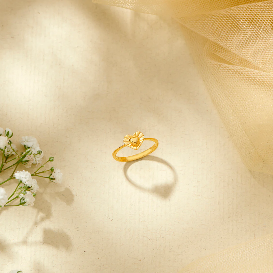 Heart Gold Casual Ring For Women