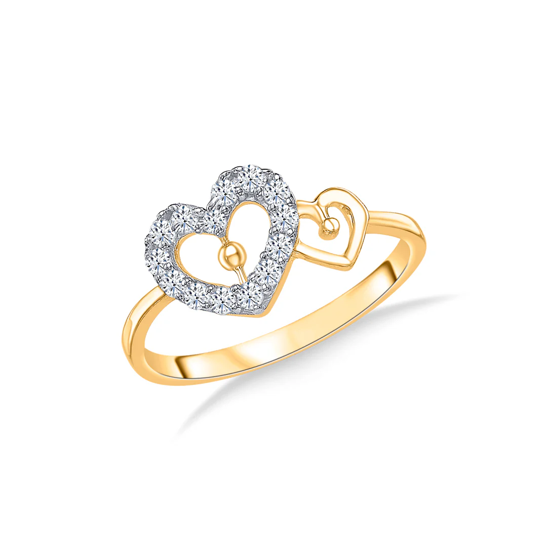 Hearts Aligned Gold Casual Ring - Image 2