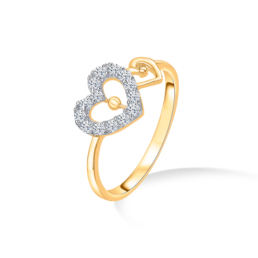 Hearts Aligned Gold Casual Ring - Image 3