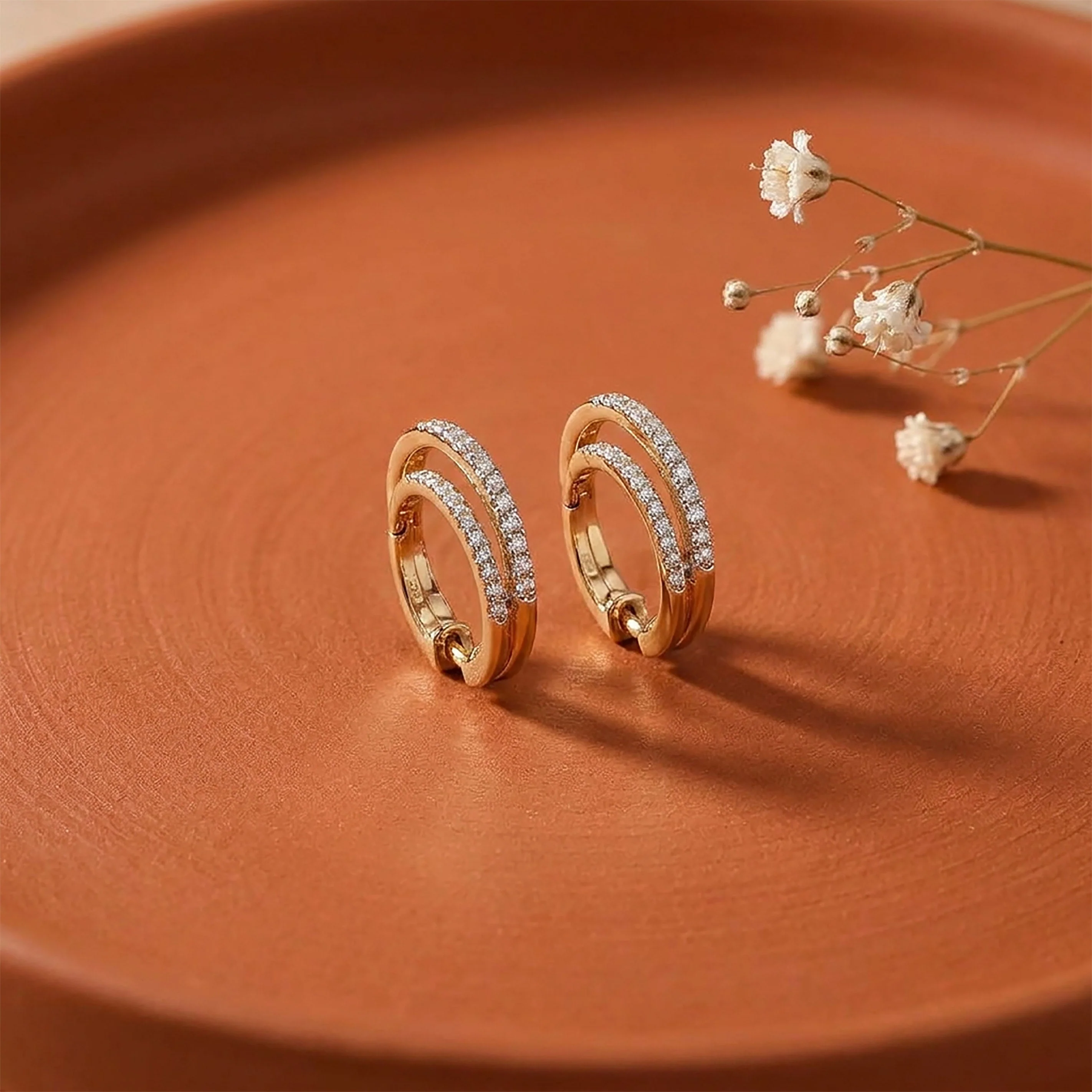 Heavenly Glow Hoops & Huggies Yellow Gold & Diamond Earrings