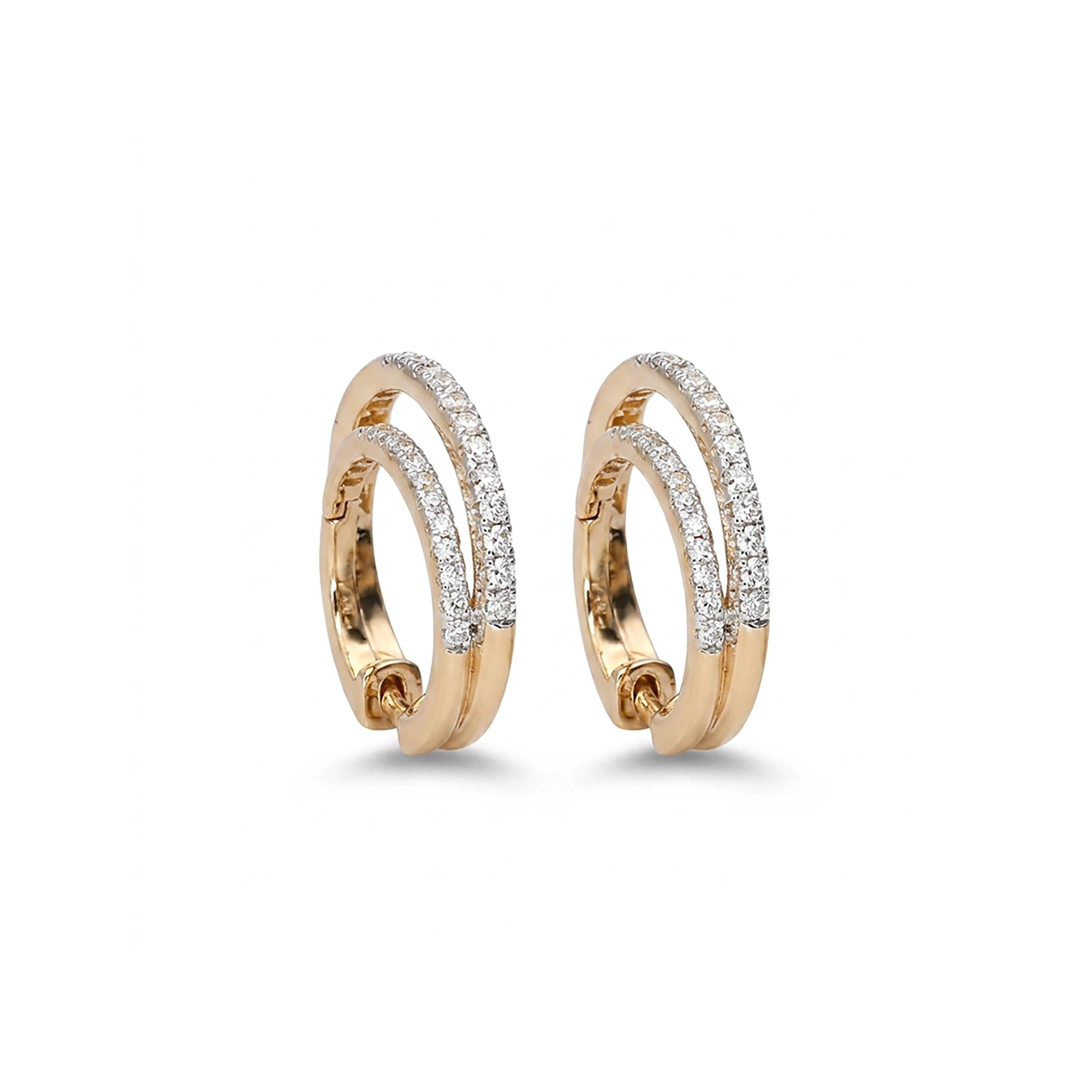 Heavenly Glow Hoops & Huggies Yellow Gold & Diamond Earrings - Image 2