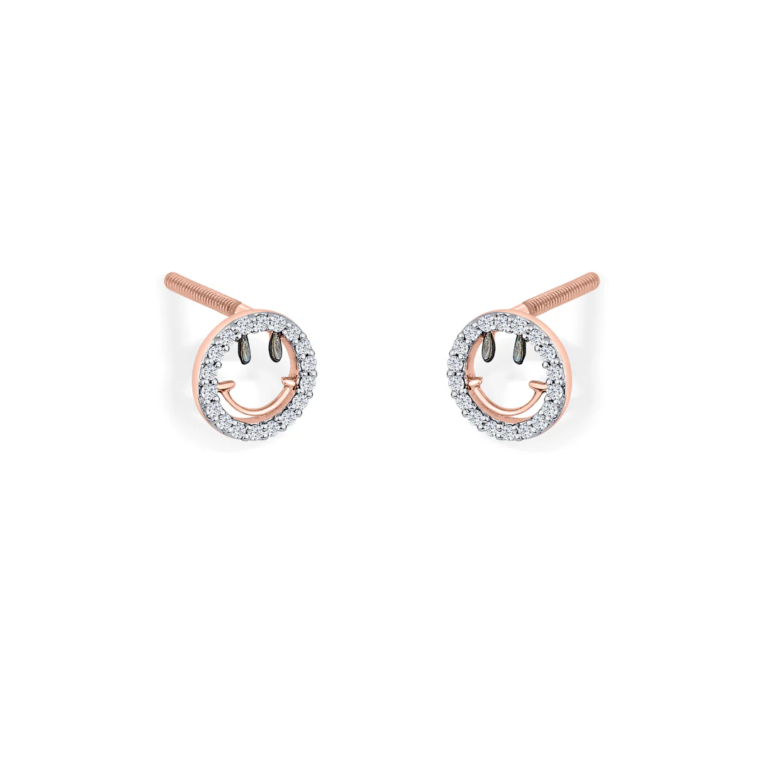 Jolly Shine Rose Gold Stud Diamond Earring For Women - Image 4