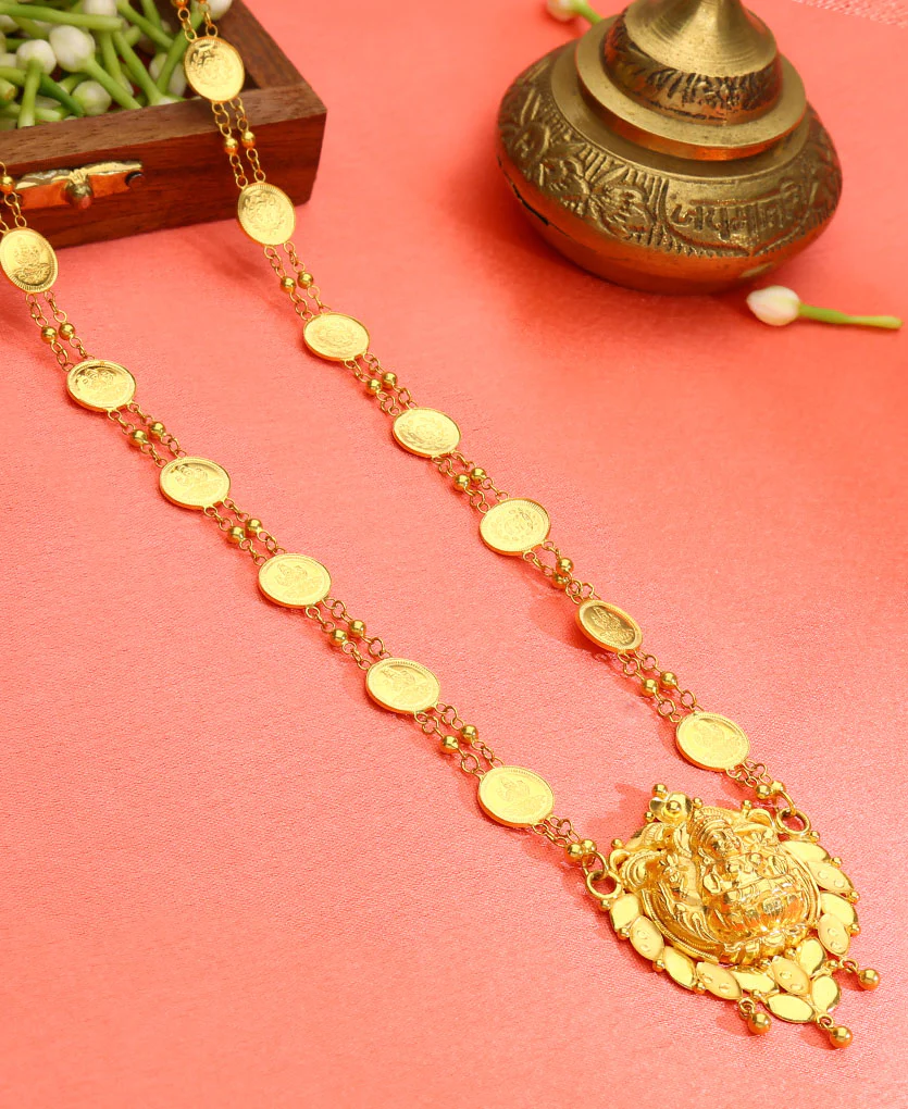 Lakshmi Haar Yellow Gold Necklace For Women - Image 3