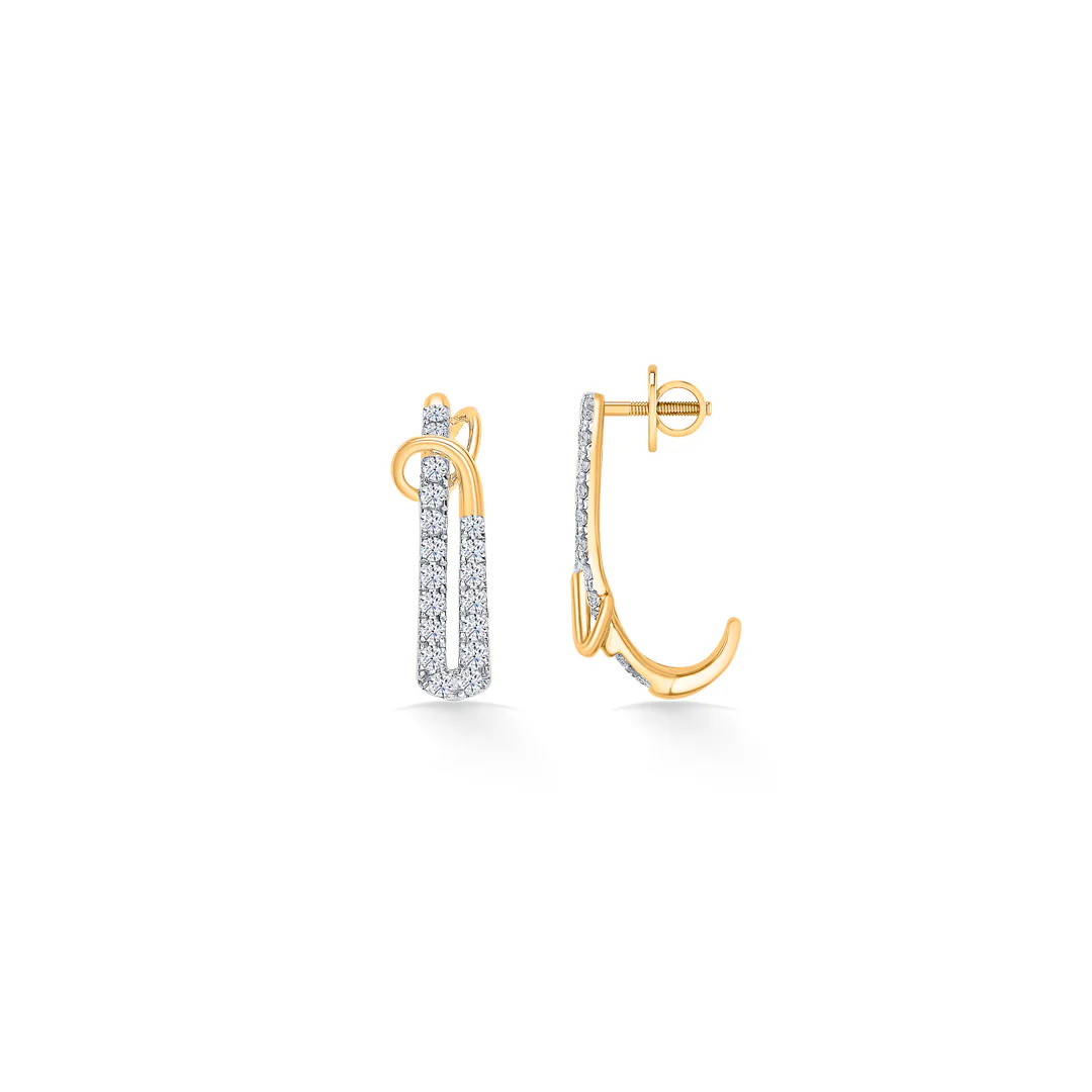 Liora Trail Gold & Diamond Hoops & Huggies Earring - Image 4
