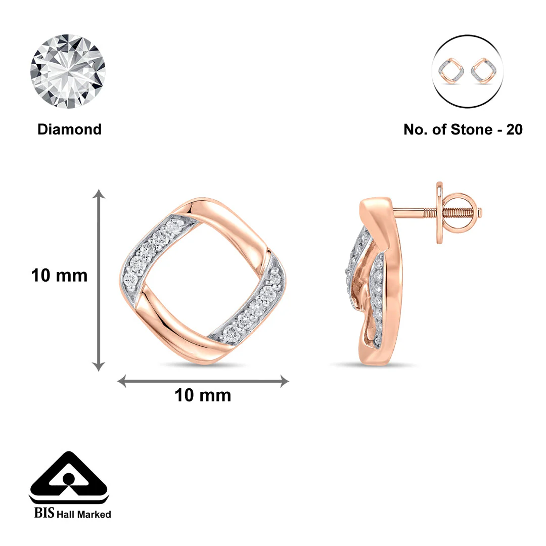Lume Square Diamond Earring - Image 6