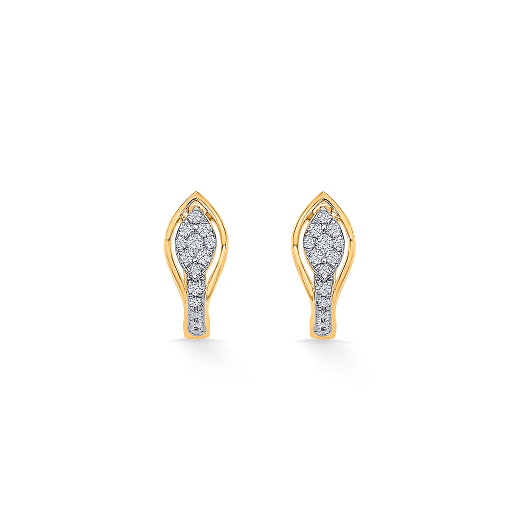 Luminous Cut Gold Hoops & Huggies Earring For Women
