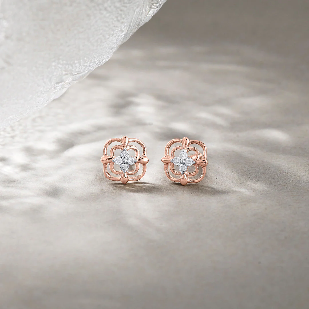 Luminous Diamond Stud Earrings