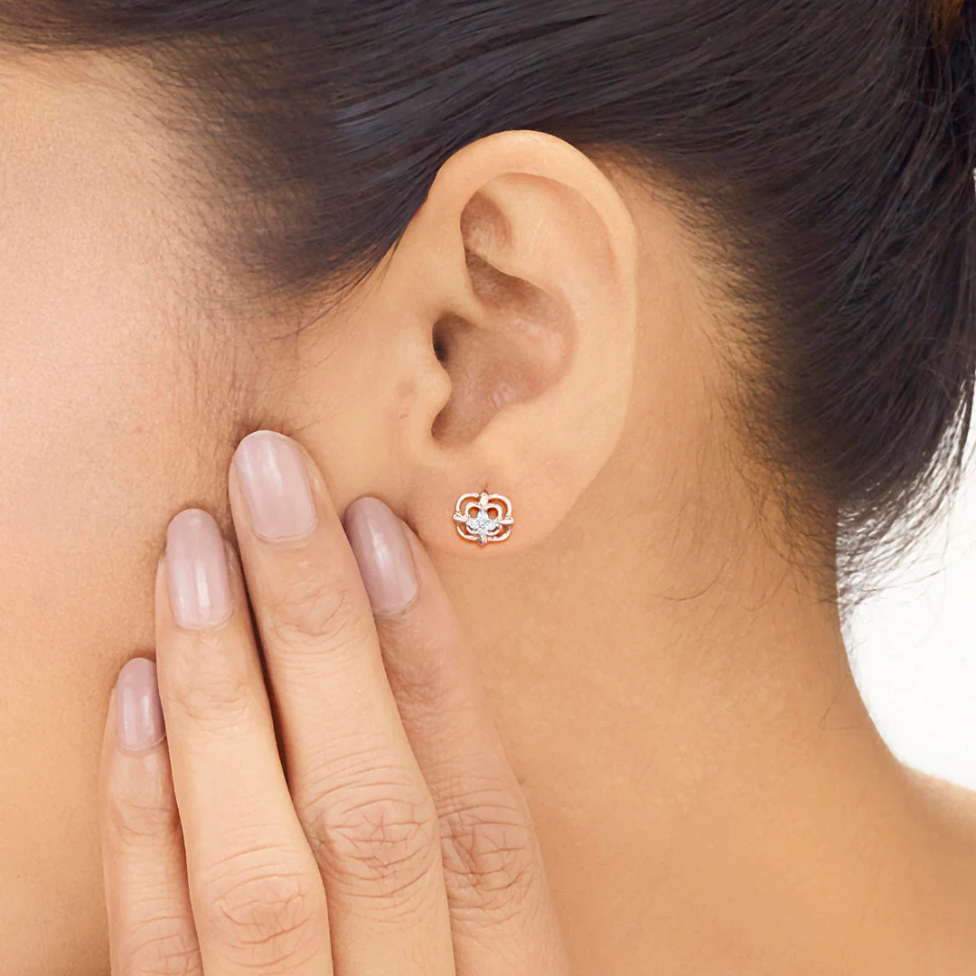 Luminous Diamond Stud Earrings - Image 2