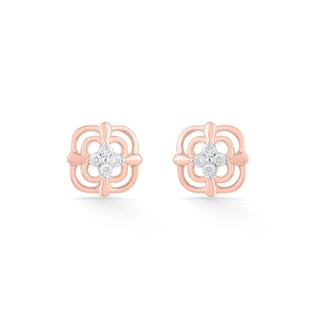 Luminous Diamond Stud Earrings - Image 3