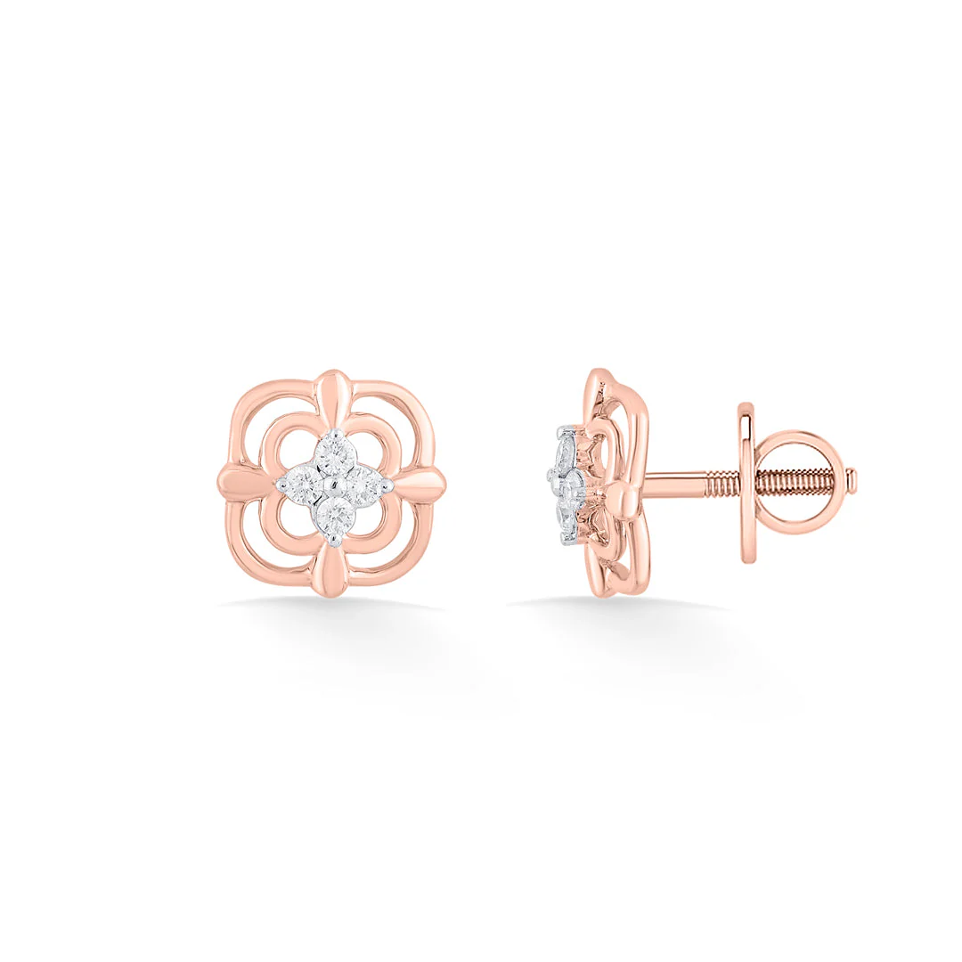 Luminous Diamond Stud Earrings - Image 5