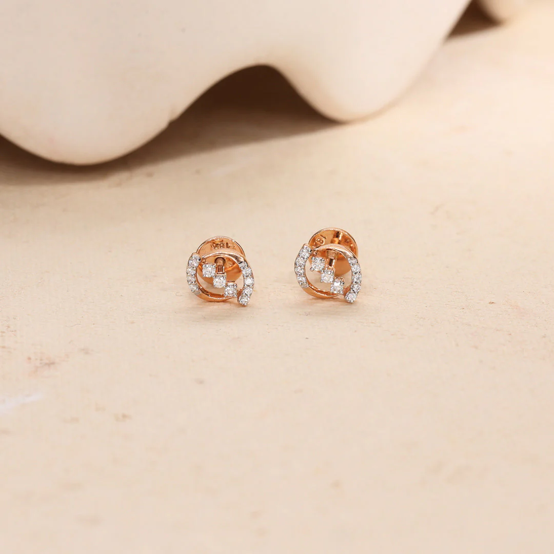 Luminous Diamond Stud Earrings - Image 6
