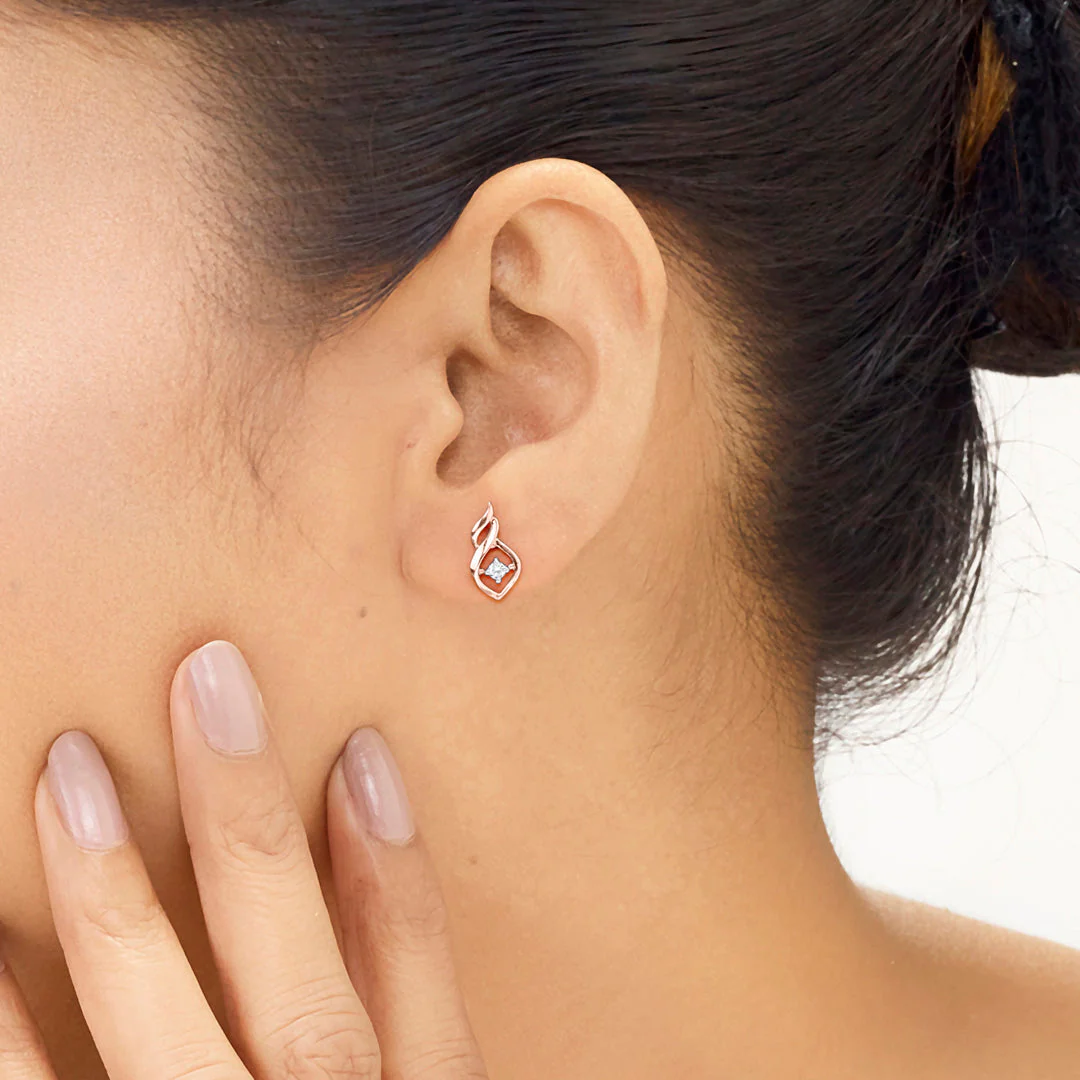 Luminous Embrace Diamond Stud Earrings - Image 2