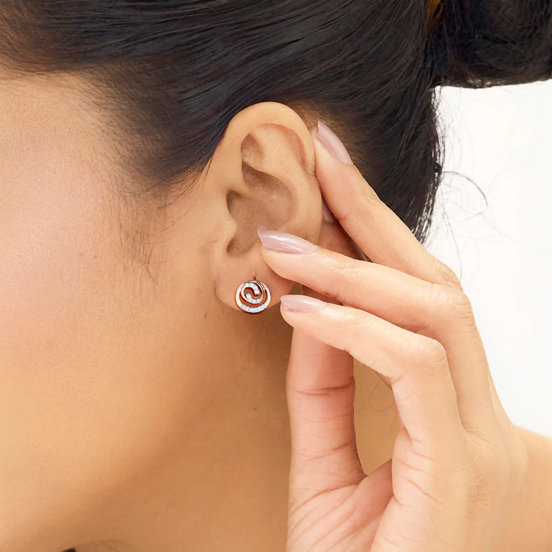 Luminous Gleam Diamond Stud Earrings - Image 2