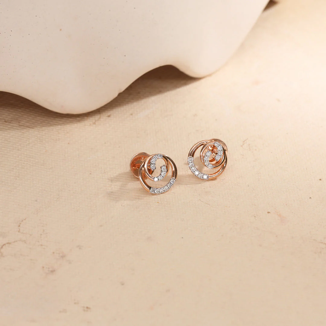 Luminous Gleam Diamond Stud Earrings - Image 6