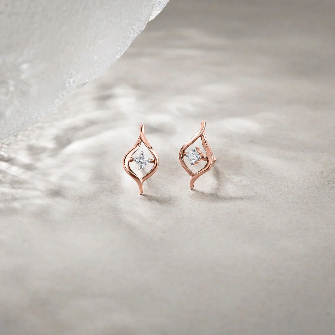 Luminous Petals Diamond Stud Earrings