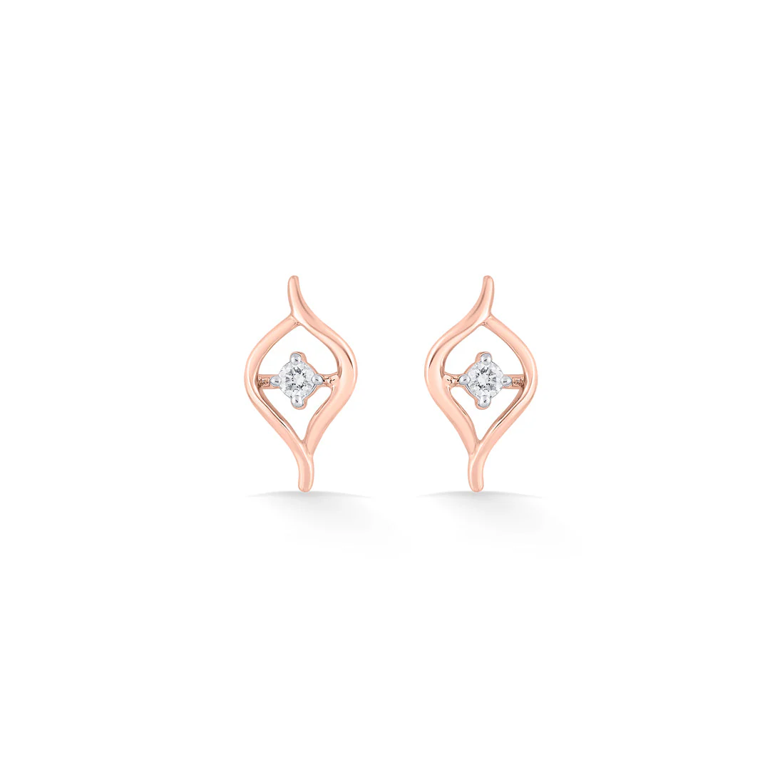 Luminous Petals Diamond Stud Earrings - Image 3