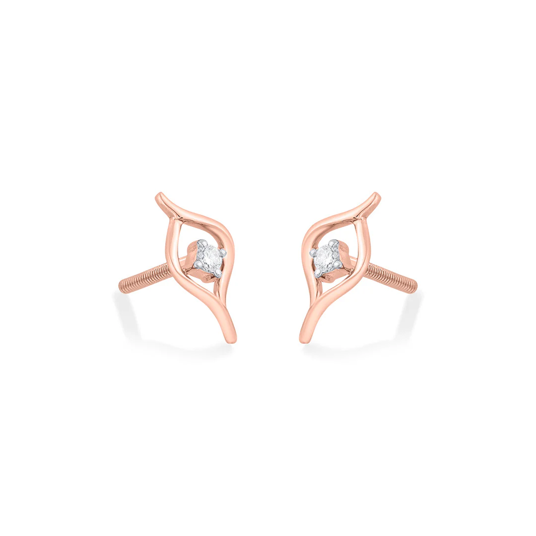 Luminous Petals Diamond Stud Earrings - Image 4