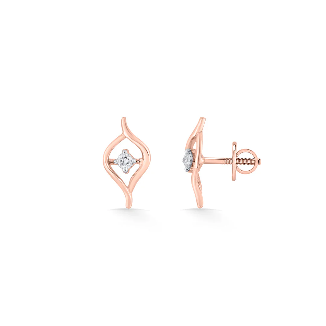 Luminous Petals Diamond Stud Earrings - Image 5