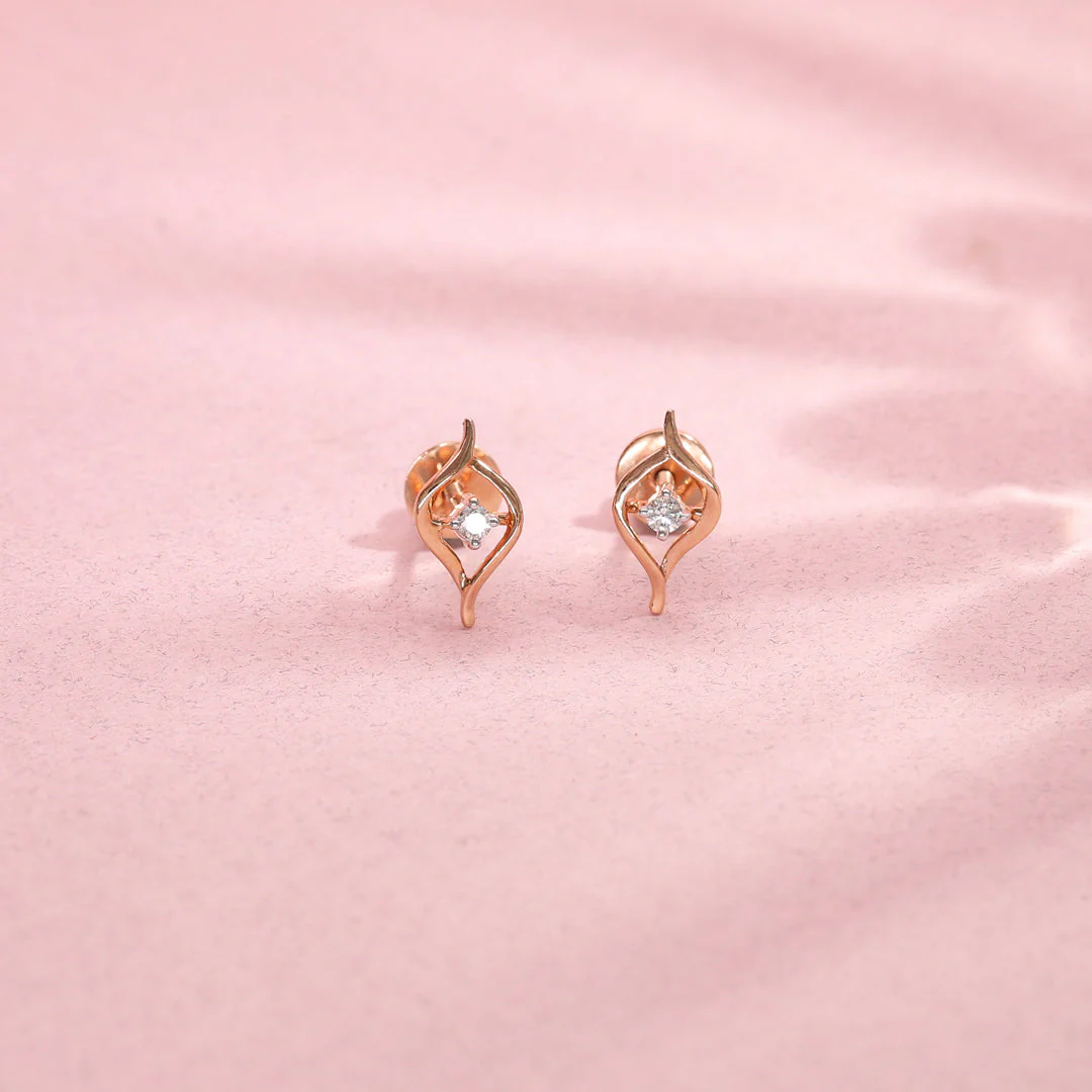 Luminous Petals Diamond Stud Earrings - Image 6