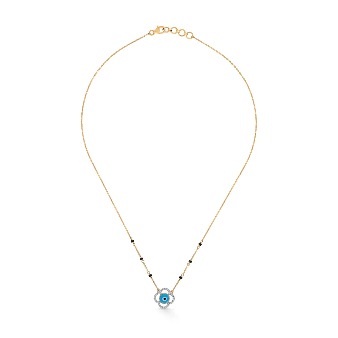Luminous Shield Gold & Diamond Modern Mangalsutra for Women - Image 2