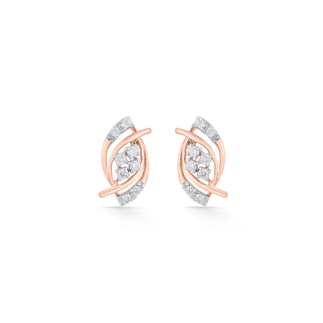 Luminous Twist Diamond Stud Earrings - Image 3