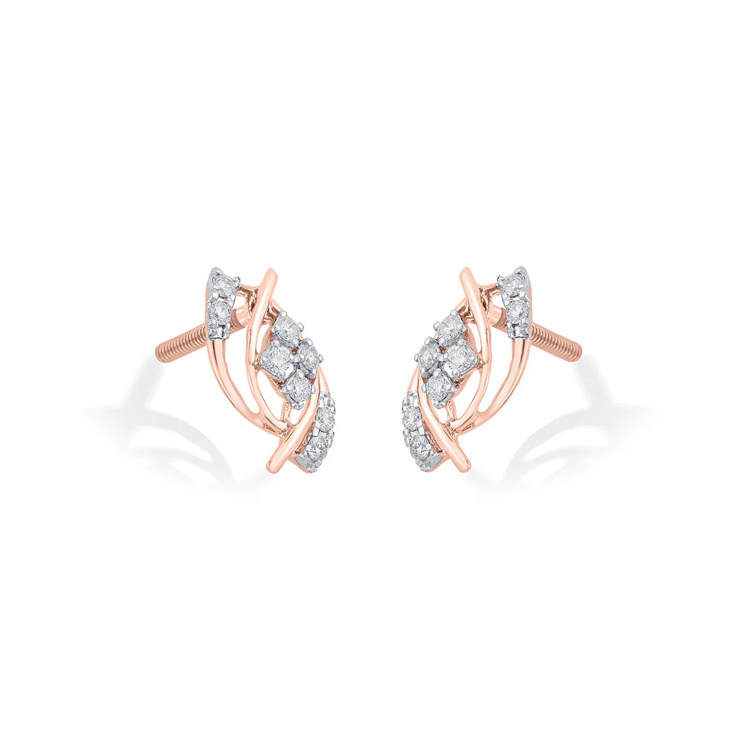 Luminous Twist Diamond Stud Earrings - Image 4