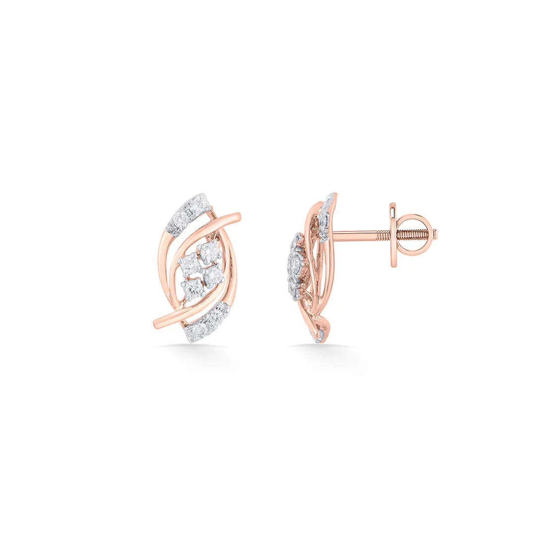 Luminous Twist Diamond Stud Earrings - Image 5