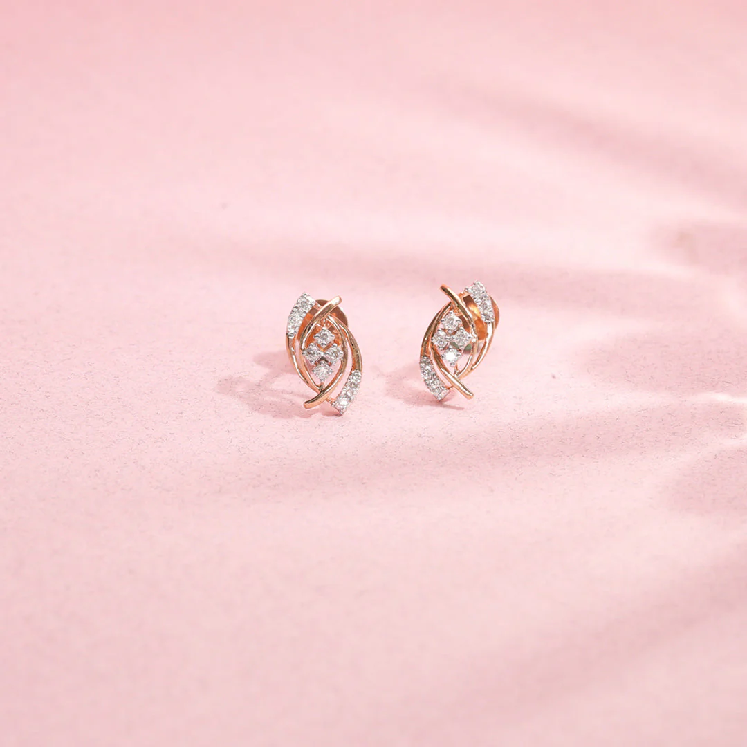 Luminous Twist Diamond Stud Earrings - Image 6