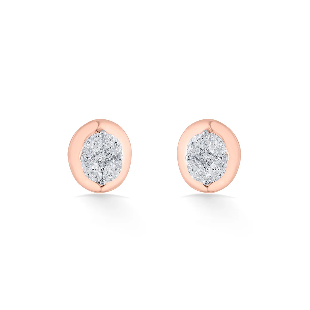Lunar Eclipse Yellow Gold Stud Earring for Women - Image 3