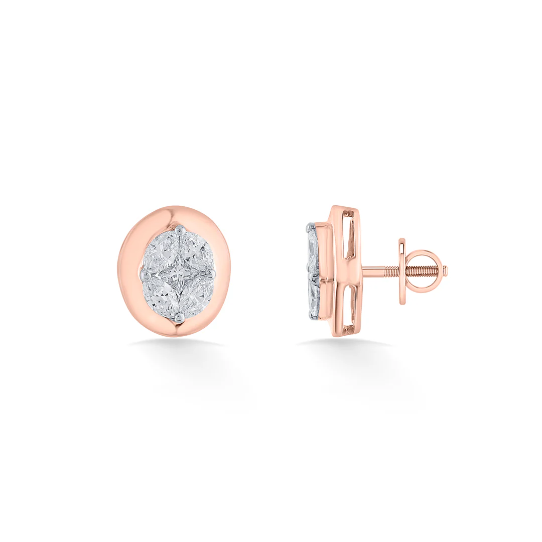 Lunar Eclipse Yellow Gold Stud Earring for Women - Image 5