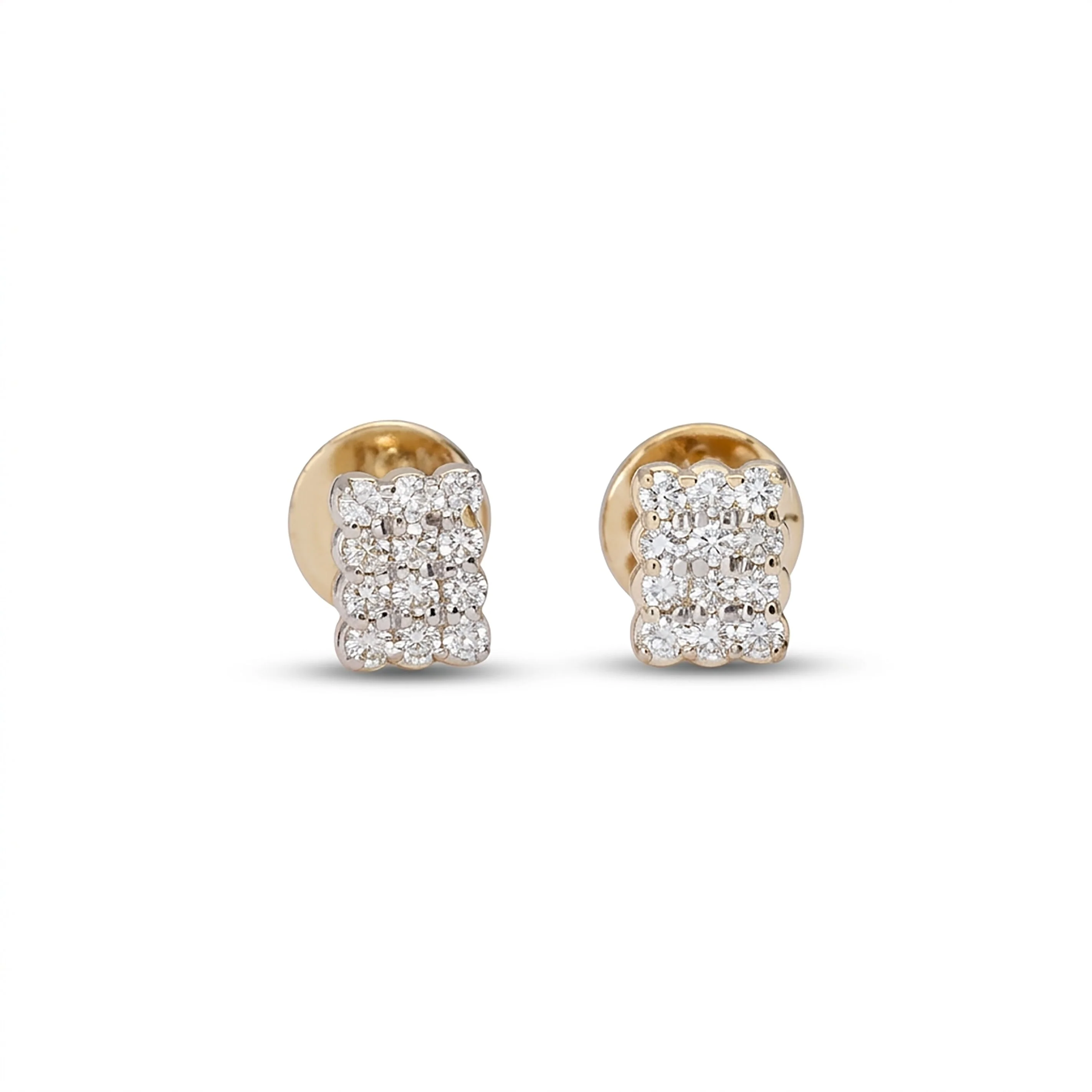 Lustre Aura Studs Yellow Gold & Diamond Earrings - Image 2
