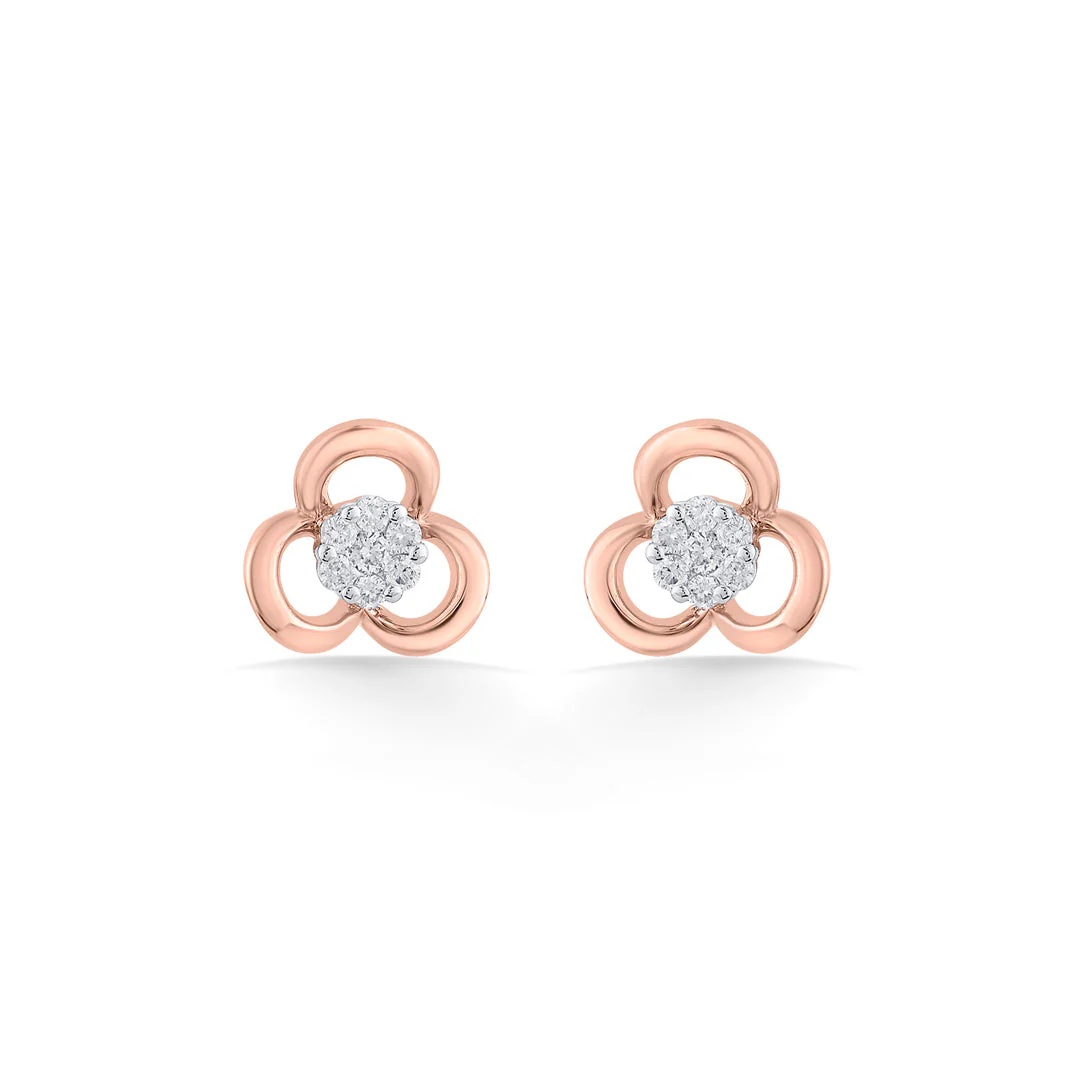 Lustre Bloom Diamond Stud Earrings - Image 3