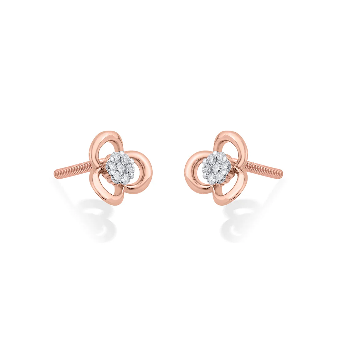 Lustre Bloom Diamond Stud Earrings - Image 4