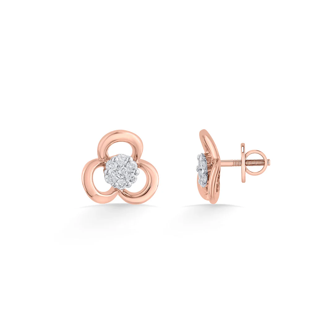 Lustre Bloom Diamond Stud Earrings - Image 5