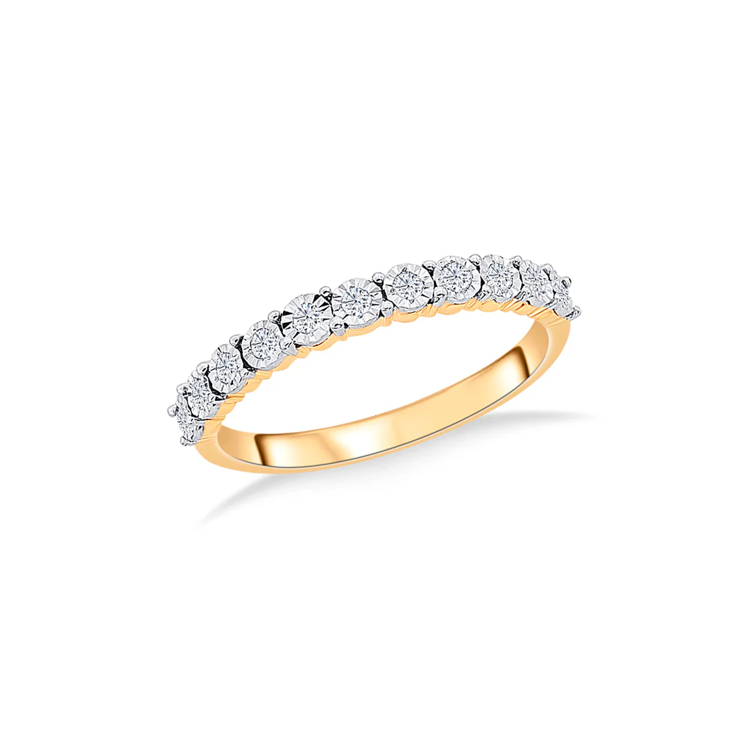 Lustre Line Gold & Diamond Ring - Image 2