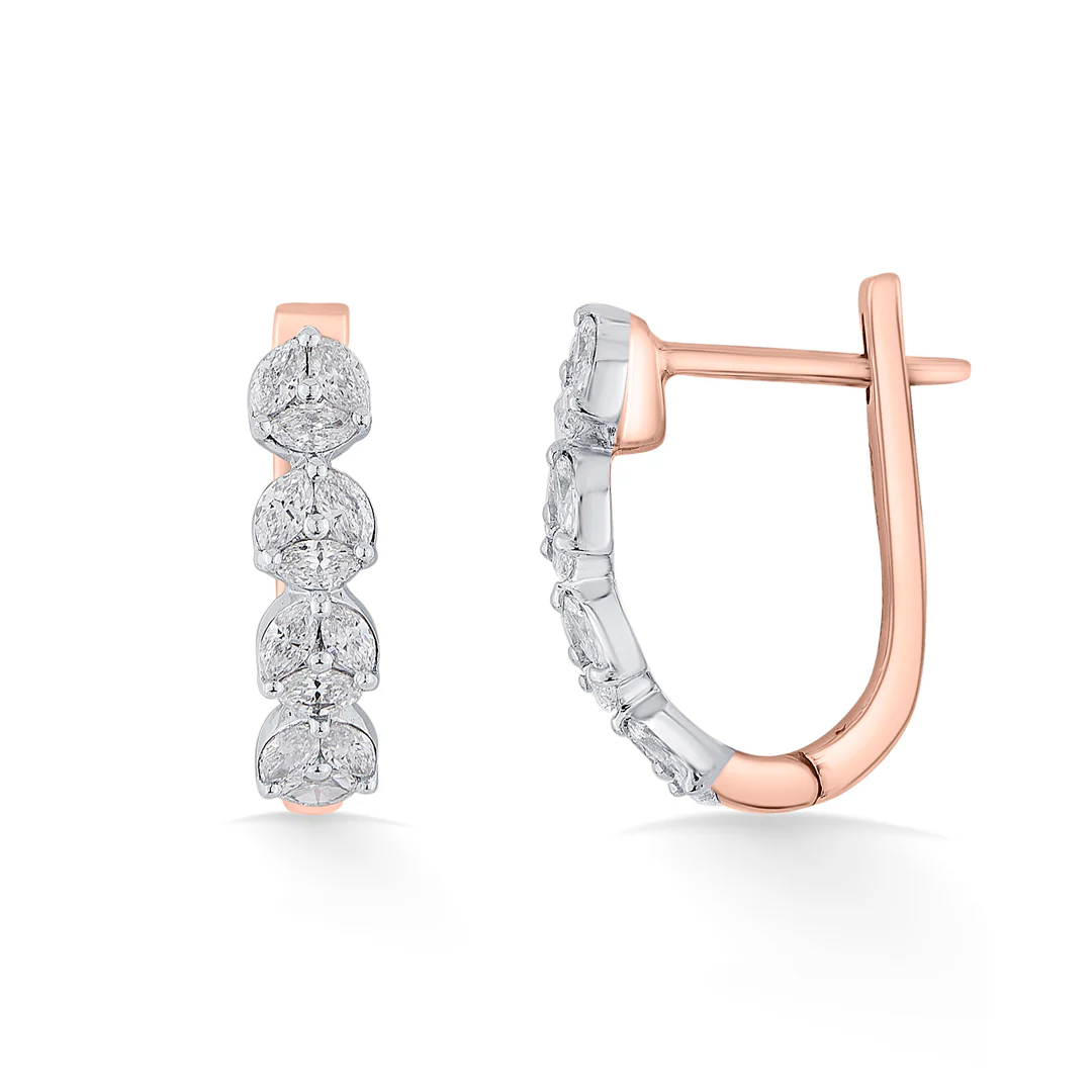 Lustrous Layers Gold Stud Diamond Earring for Women - Image 5