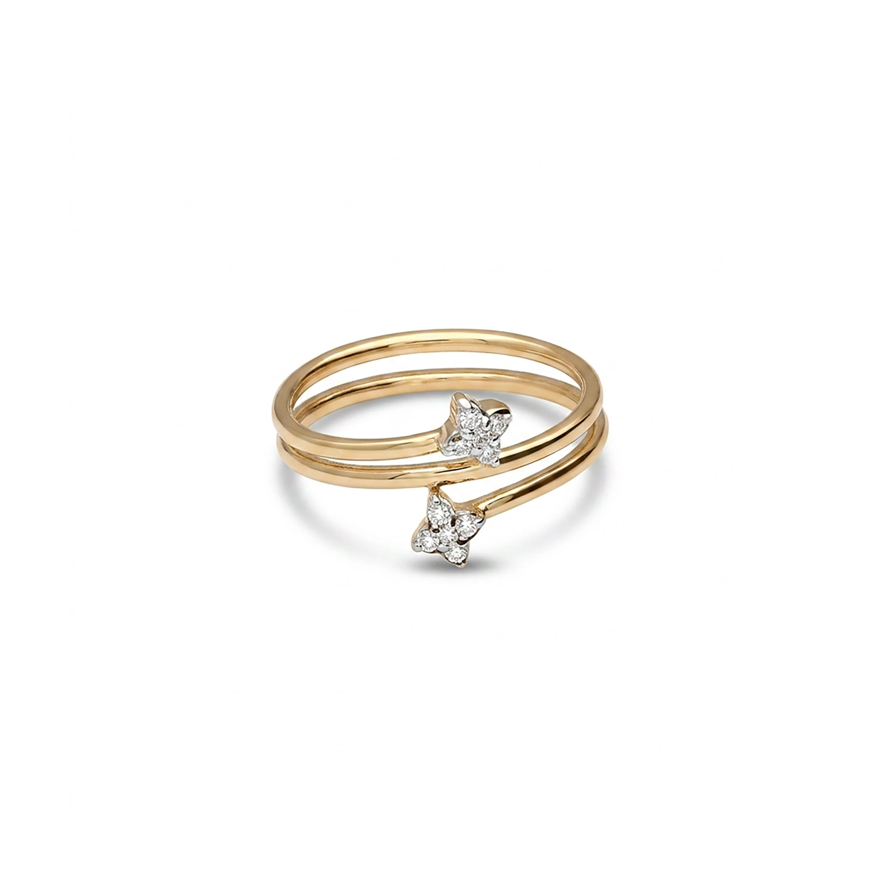 Luxe Spiral Fashion Yellow Gold & Diamond Ring - Image 2