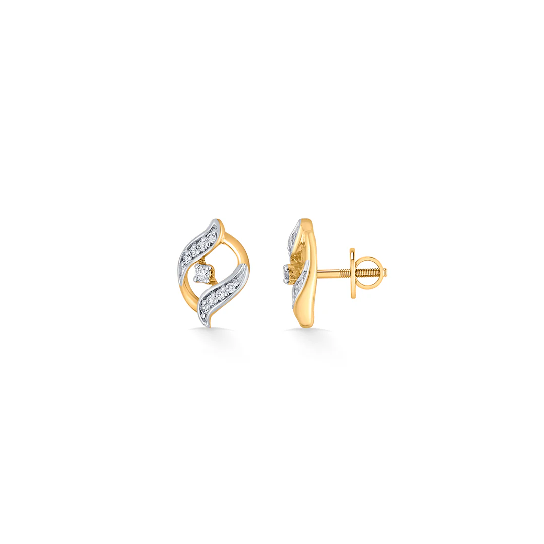 Majestic Shine Gold & Diamond Stud Earring For Women - Image 5