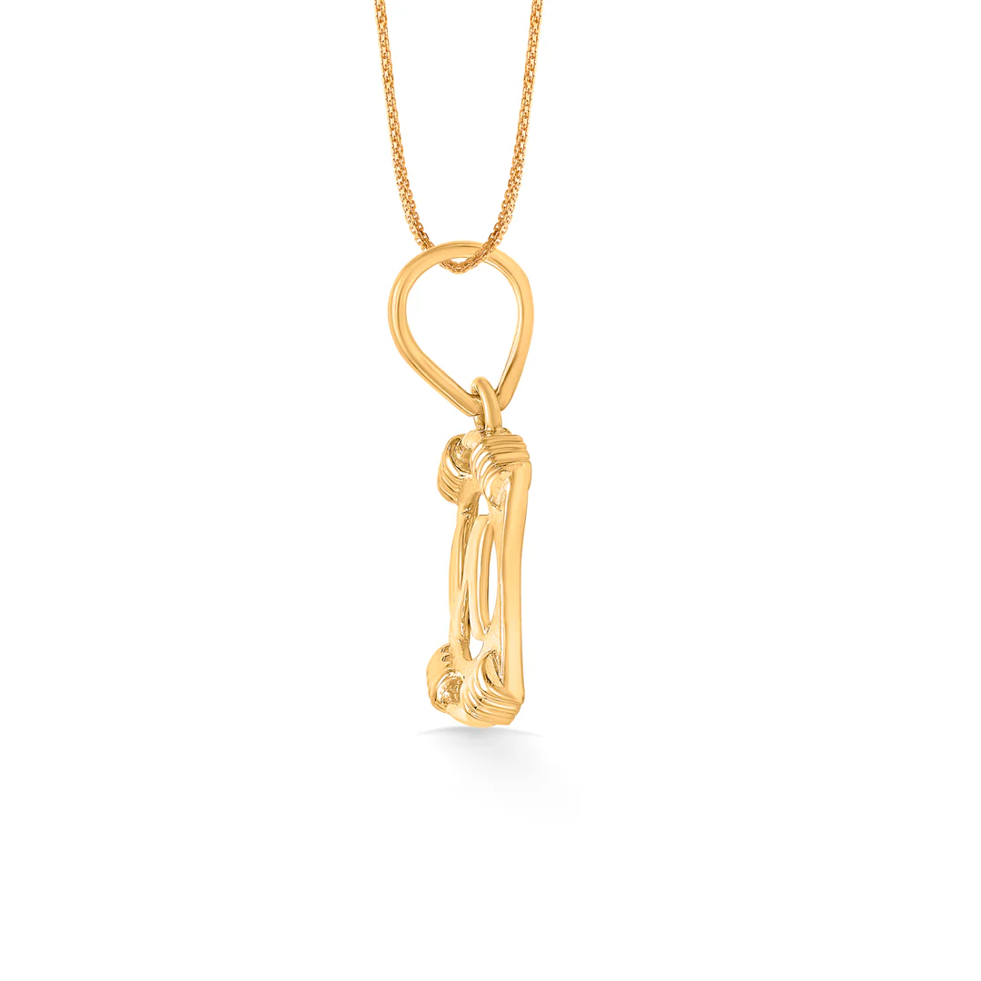 Majestique M Gold Alphabet Unisex Pendant - Image 3