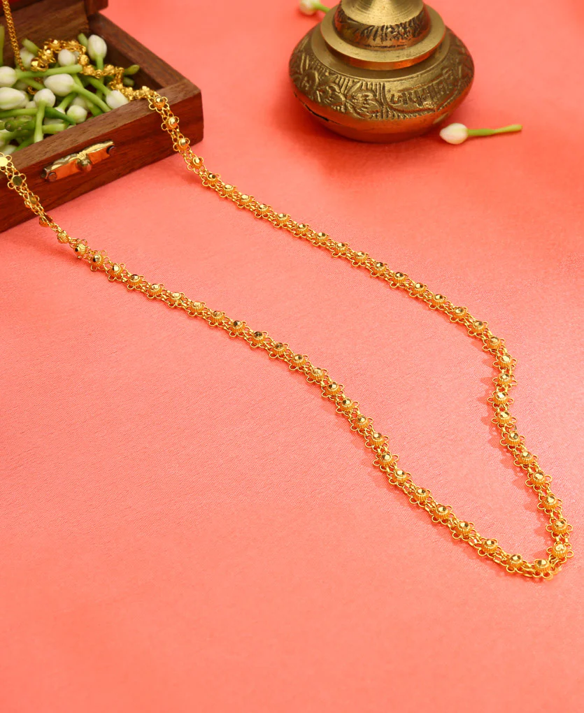 Manikya Bor Mala Yellow Gold Necklace For Women - Image 3