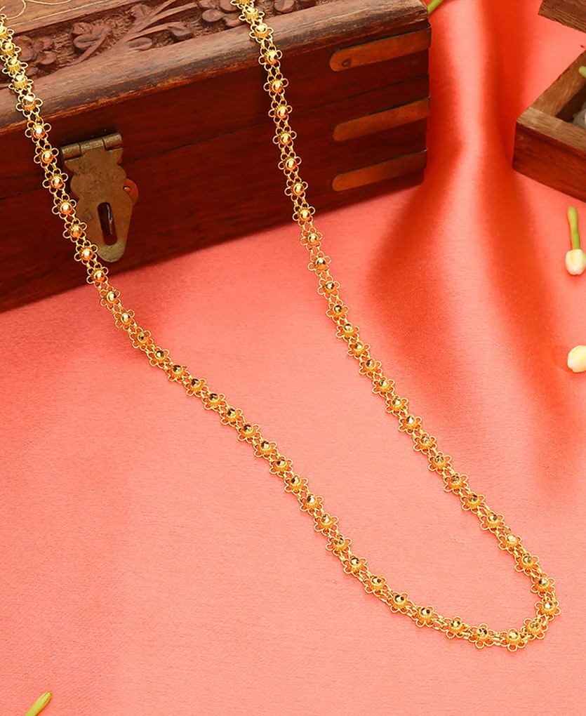 Manikya Bor Mala Yellow Gold Necklace For Women - Image 4
