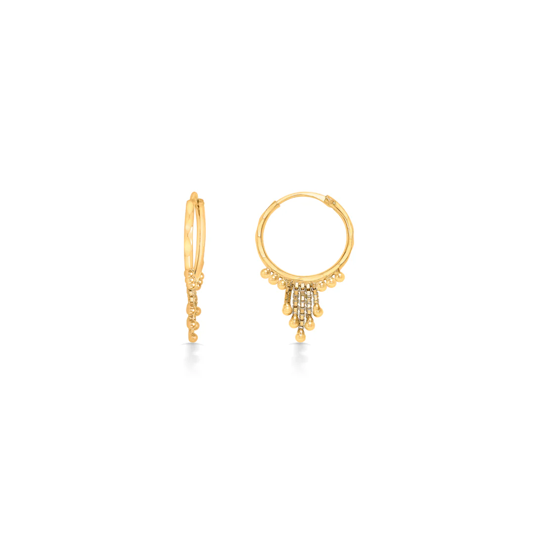 Mystic Charm Yellow Gold Hoops Earring For Women - Image 3