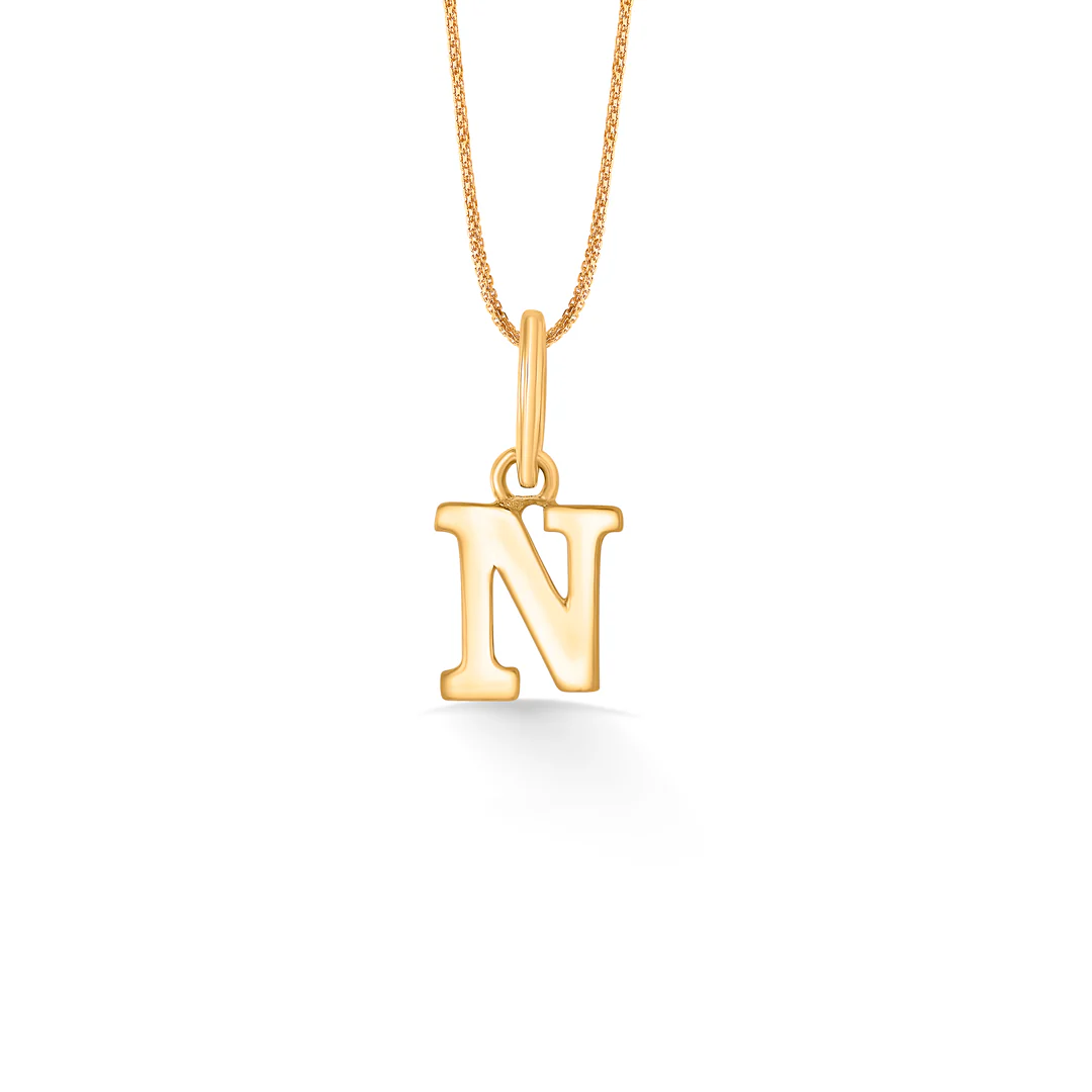 N Radiance Gold Alphabet Unisex Pendant - Image 2