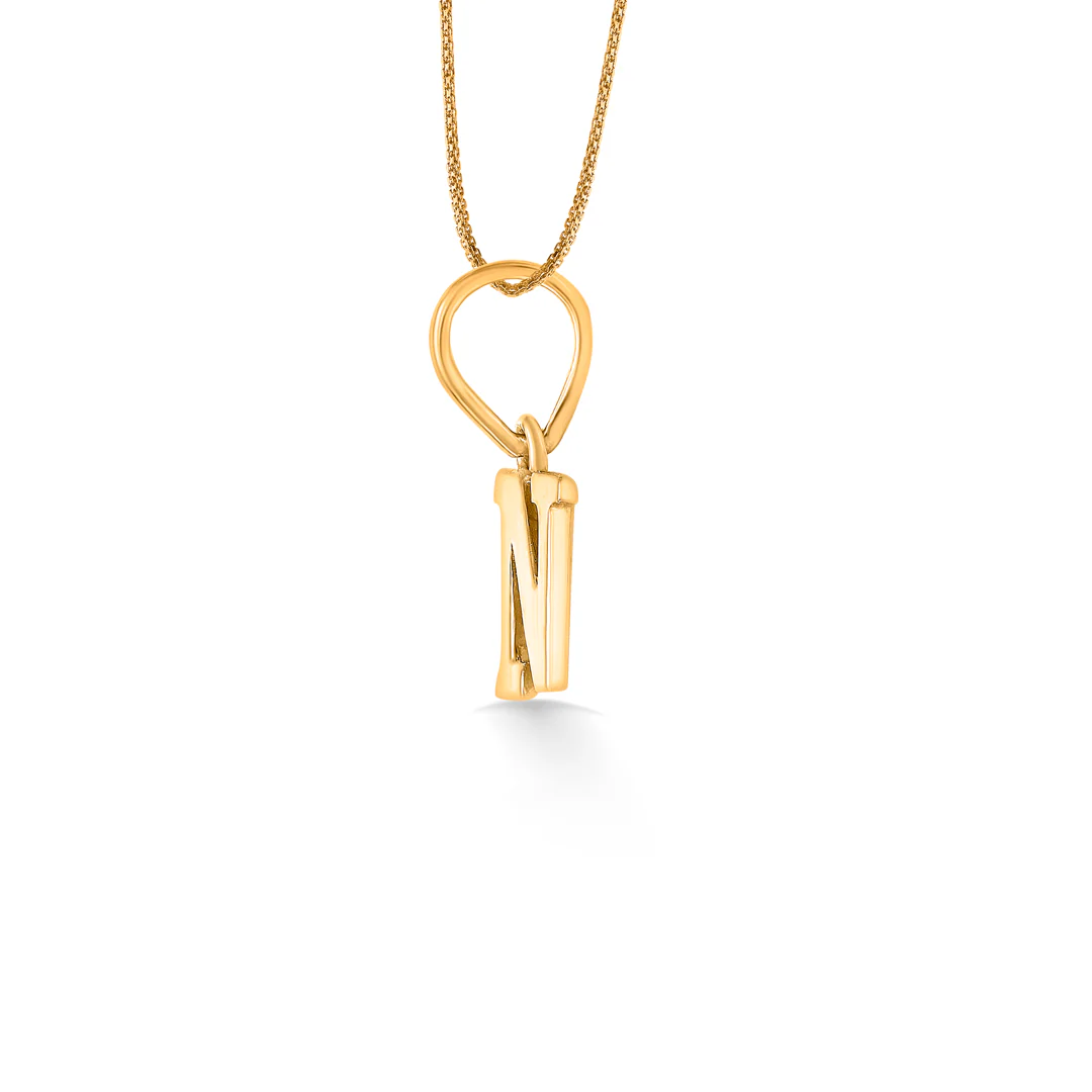 N Radiance Gold Alphabet Unisex Pendant - Image 3