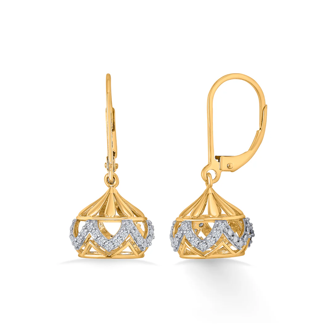 Nova Gold & Diamond Jhumka Earring For Women - Image 4