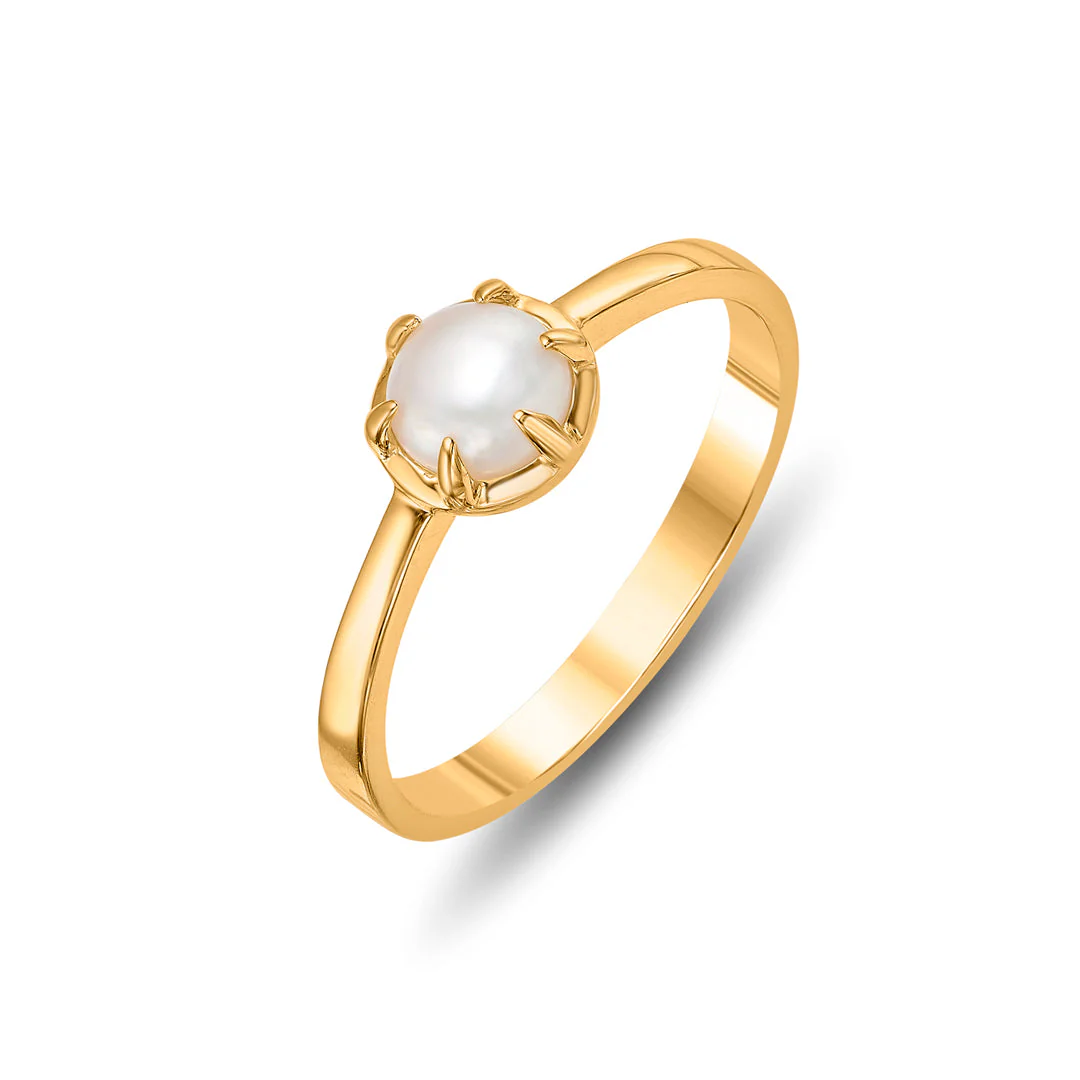 Ocean Whisper Peral Gold Ring - Image 4