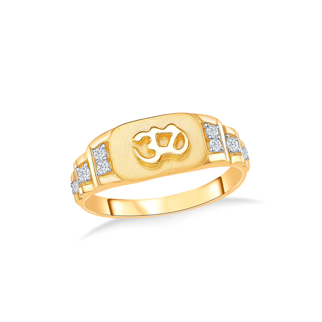 Om Essence Yellow Gold Men's Ring - Image 2