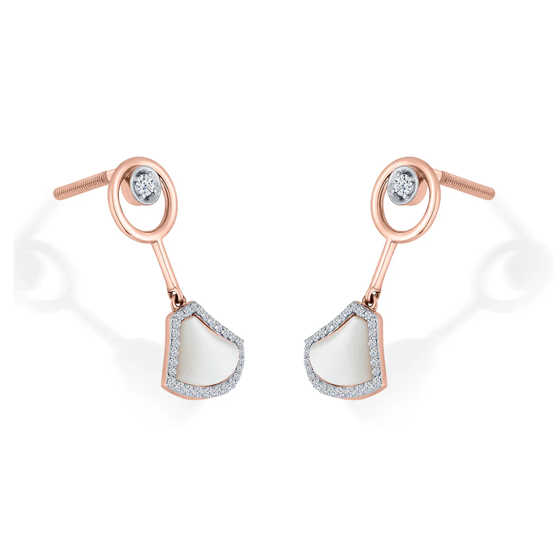 Opal Grace Rose Gold Dangler Diamond Earring For Women - Image 4